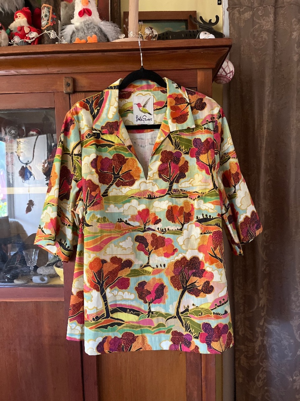 Leslie Evans Brooklyn tunic shirt in Sonoma Landscape
